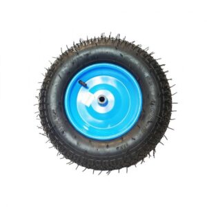 Roata roaba 400-8 cu ax subtire albastra